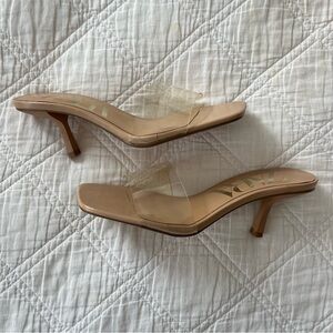 Zara Nude Transparent Strap Kitten Heel Sandals